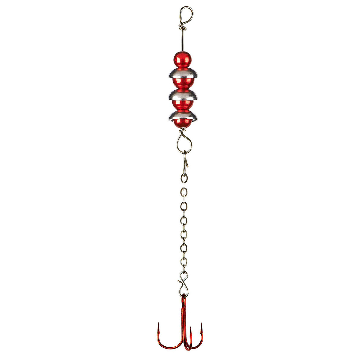 Lindy Perch Talker Ice FIshing Chain Dropper Hook - Metallic Red Chrome ...