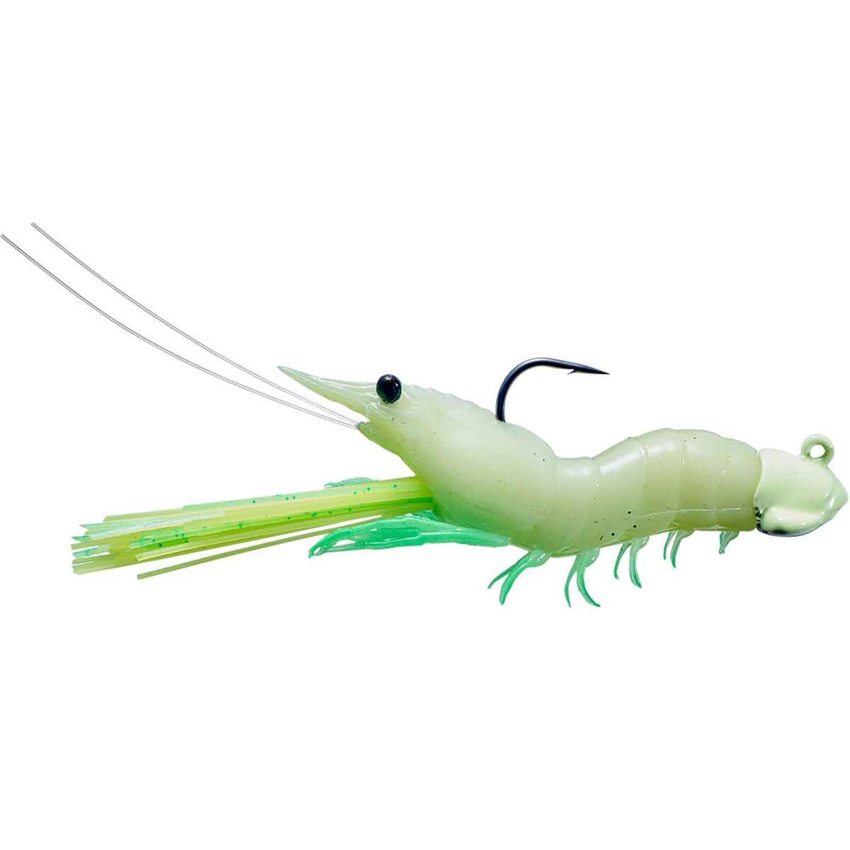 Live Target Fleeing Shrimp Soft Bait Shrimp - Glow, 1/4oz, 2-3/4in ...