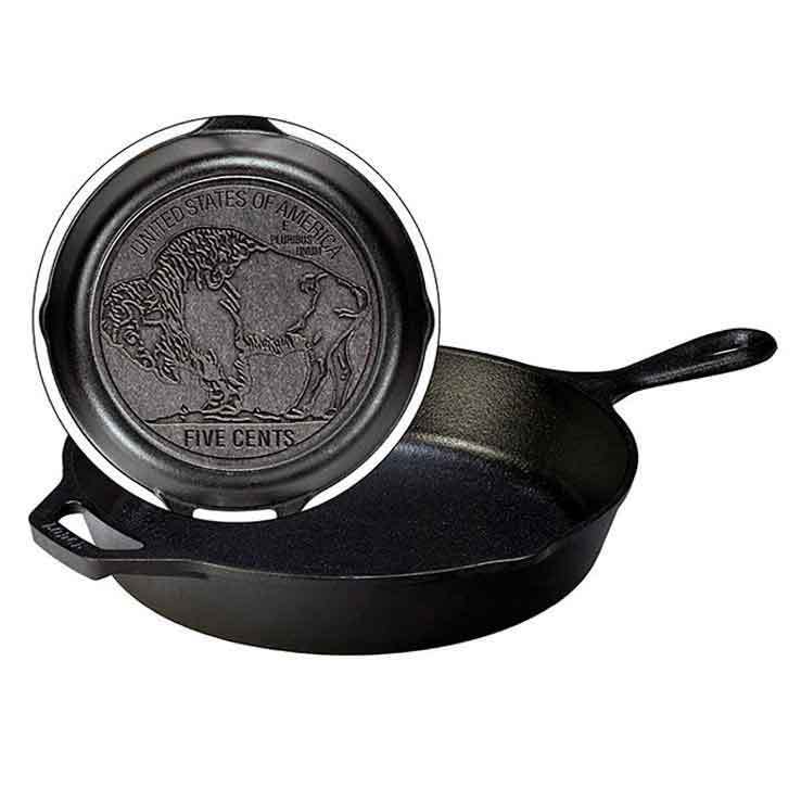 Lodge Buffalo Nickel Cast Iron Skillet - 10.25in - Black Lodge Buffalo Nickel Cast Iron Skillet - 10.25in - Black