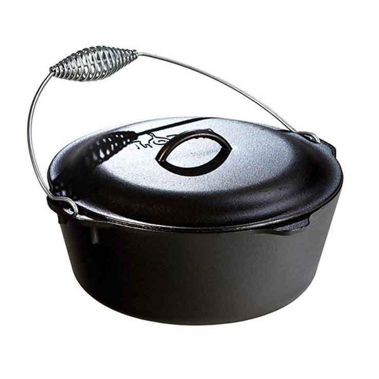 Lodge 7 Quart Cast Iron Dutch Oven w/Wire Bail Handle - 12in Lodge 7 Quart Cast Iron Dutch Oven w/Wire Bail Handle - 12in