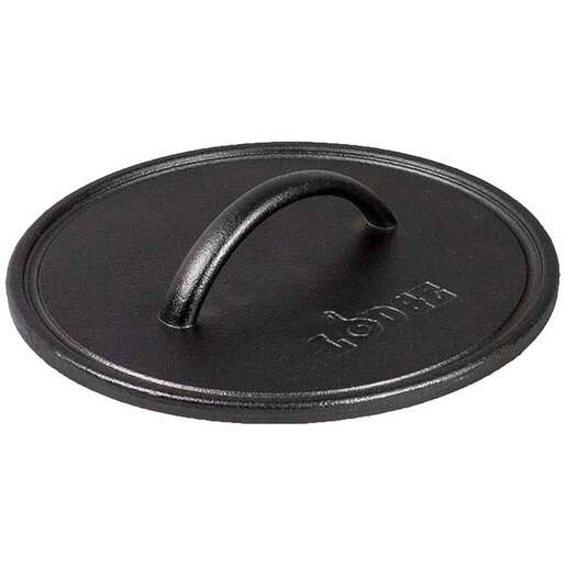 Lodge 8in Round Flat Grill Press - Black