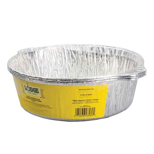 Lodge Cast Iron 10 -Inch Aluminum Foil Camp Dutch Oven Liners - 3 Pack - Silver 10in
