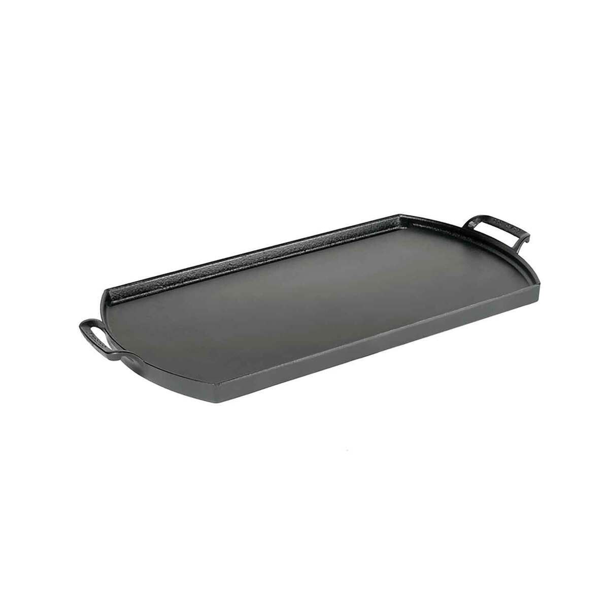 Lodge Blacklock 10 x 20 Inch Triple Seasoned Cast Iron Double Burner Griddle - Black Lodge Blacklock 10 x 20 Inch Triple Seasoned Cast Iron Double Burner Griddle - Black