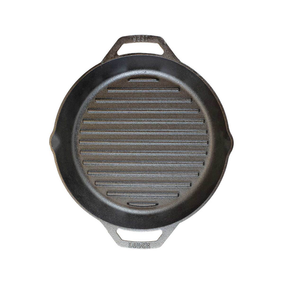 Lodge Dual Handle Cast Iron Grill Pan - 12in - Black Lodge Dual Handle Cast Iron Grill Pan - 12in - Black