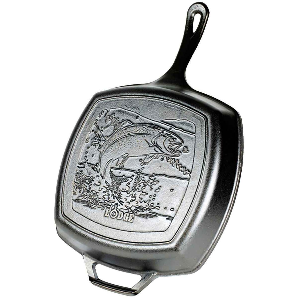 Lodge Wildlife Series Square Cast Iron Fish Grill Pan - 10.5in - Black Lodge Wildlife Series Square Cast Iron Fish Grill Pan - 10.5in - Black