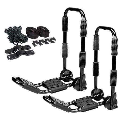 Lost Creek 2 Piece Folding Kayak Roof Rack Set - Black