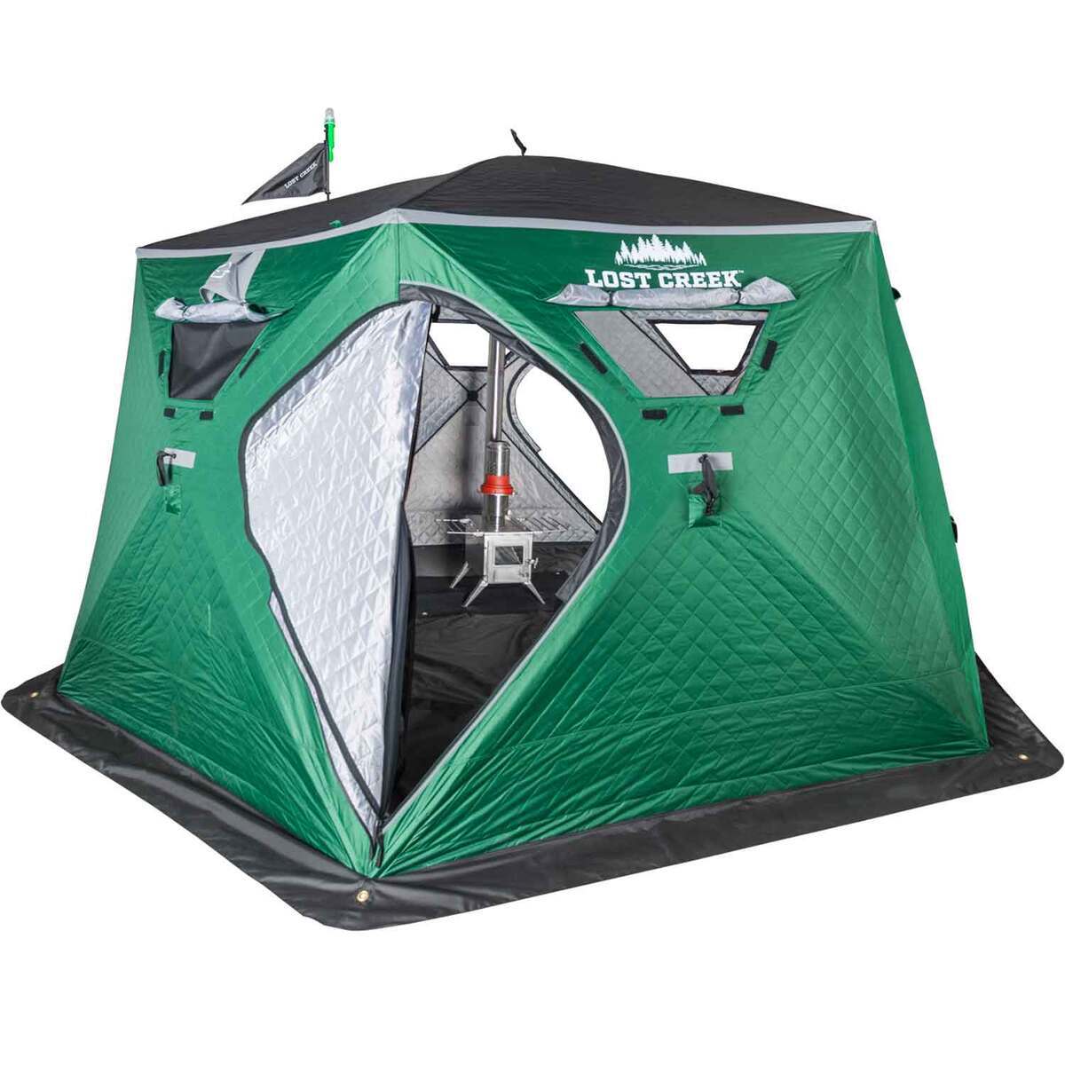 Lost Creek 6-Person Multifunctional Ice Fishing Shelter - Green/Black/Silver by Sportsman's Warehouse