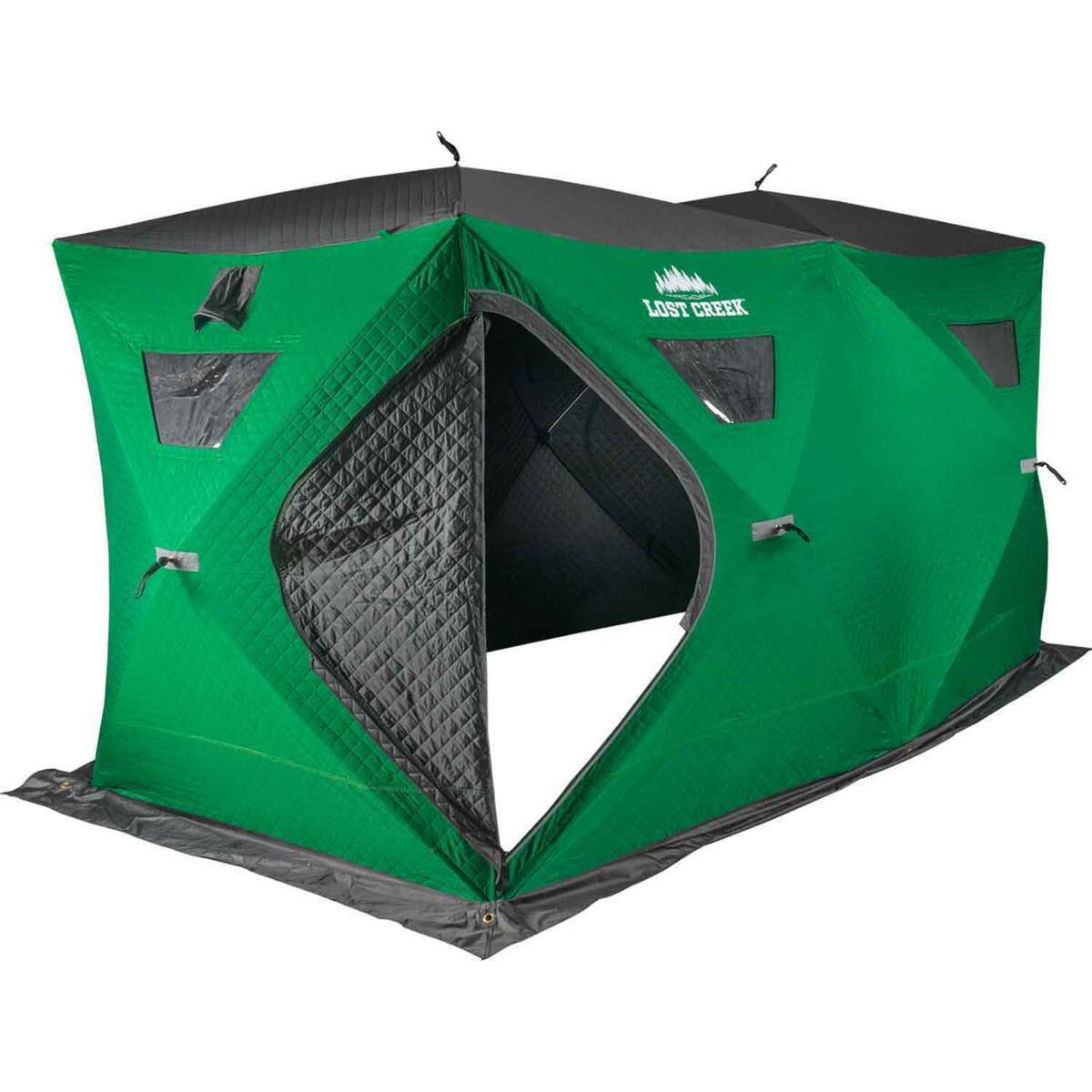Lost Creek Double House Ice Fishing Shelter - Green/Black - Green/Black Lost Creek Double House Ice Fishing Shelter - Green/Black - Green/Black