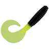 Lost Creek Fat Single Tail Grub - Black Chartreuse, 2in, 10pk - Black Chartreuse