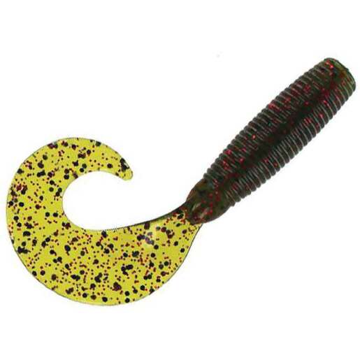 Lost Creek Finesse Single Tail Grub – 4in, 4pk – Smoke Red Flake