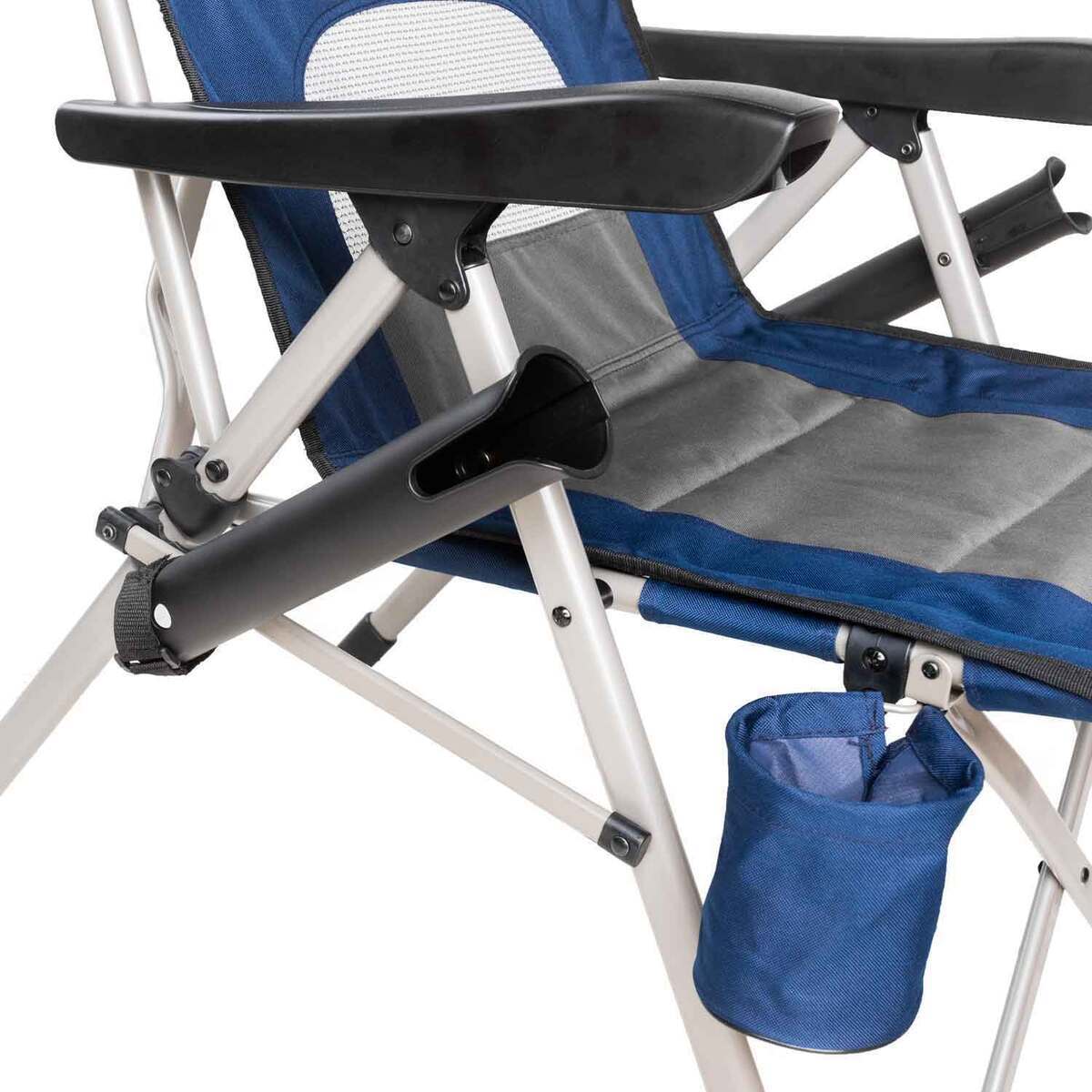 Lost Creek Fishing Chair with Rod and Drink Holder - Blue/Grey Lost Creek Fishing Chair with Rod and Drink Holder - Blue/Grey
