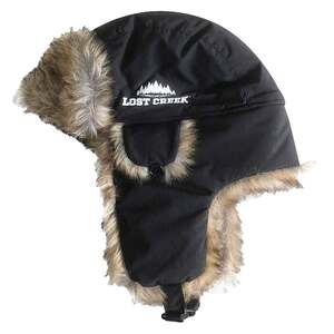 Lost Creek Fur Ice Fishing Hat - Black