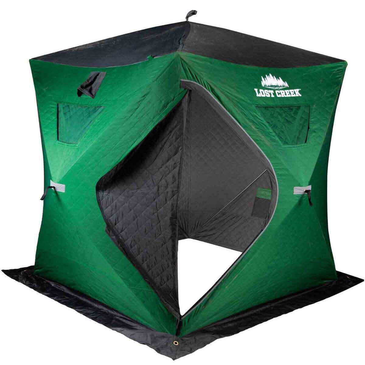 Lost Creek Gale Force 3-Man Thermal Hub Ice Fishing Shelter - Green - Green Lost Creek Gale Force 3-Man Thermal Hub Ice Fishing Shelter - Green - Green