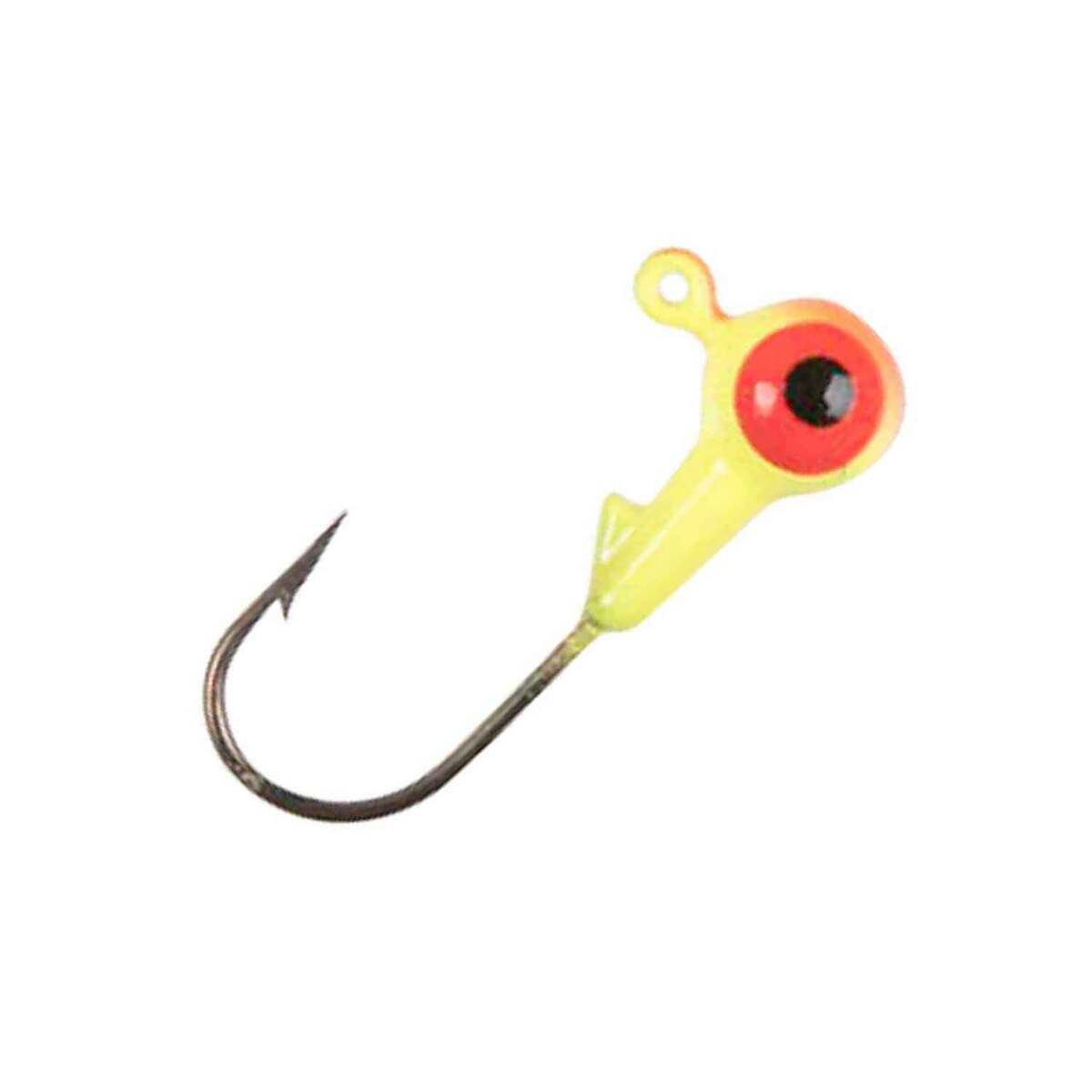 Berkley Essentials Round Ball Jigs - Chartreuse/Orange Color, 2/0 Hook Size