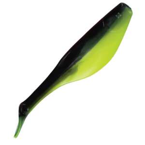 Lost Creek Shad Paddle Tail Soft Swimbait - Black/Chartreuse Pearl, 3in