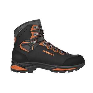 Lowa Men's Camino Evo Waterproof High Hiking Boots - Black/Orange - Size 11