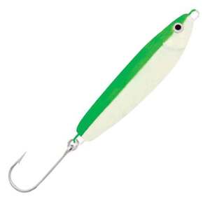Luhr Jensen Cripple Herring Jigging Spoon - Glow/Fluorescent Green Back, 1/2oz, 1-5/8in