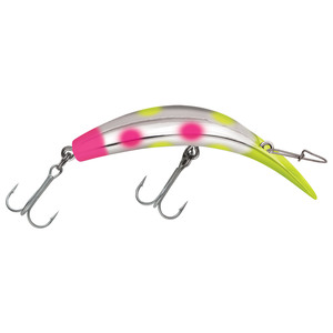 Luhr Jensen Kwikfish X-Treme Rattle K15 Trolling Lure - Chartreuse Pink Dual Dots, 5in