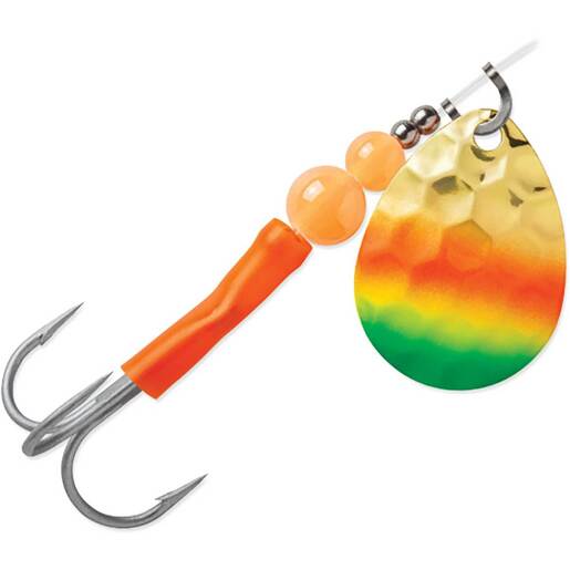 Luhr Jensen Spin Single Blade Inline Spinner – Brass Orange Blue Dot