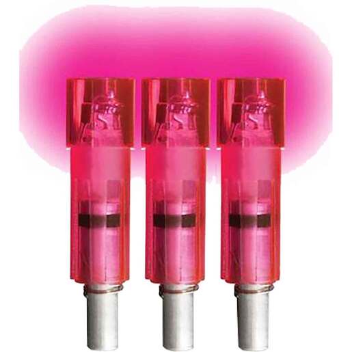 Lumenok Pink Flat Lighted Gold Tip Knocks - .302, 3pk - Pink - Lumenok