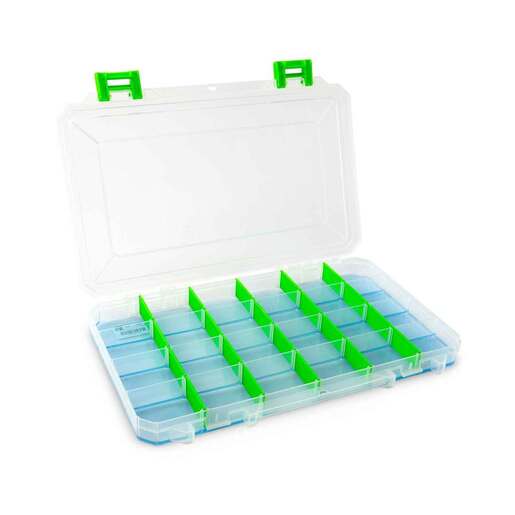 Lure Lock Ultra Thin Box with TakLogic Utility Tackle Box – Clear, Green