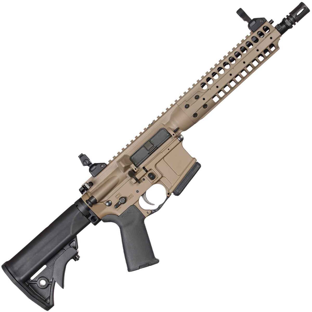 LWRC IC-A5 5.56mm NATO 16.1in Flat Dark Earth/Black Cerakote Semi Automatic Modern Sporting Rifle - 10+1 Rounds - California Compliant - Tan LWRC IC-A5 5.56mm NATO 16.1in Flat Dark Earth/Black Cerakote Semi Automatic Modern Sporting Rifle - 10+1 Rounds - California Compliant - Tan