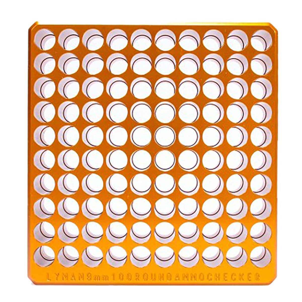 Lyman 9mm Ammo Checker Block 100 Round - Orange Lyman 9mm Ammo Checker Block 100 Round - Orange