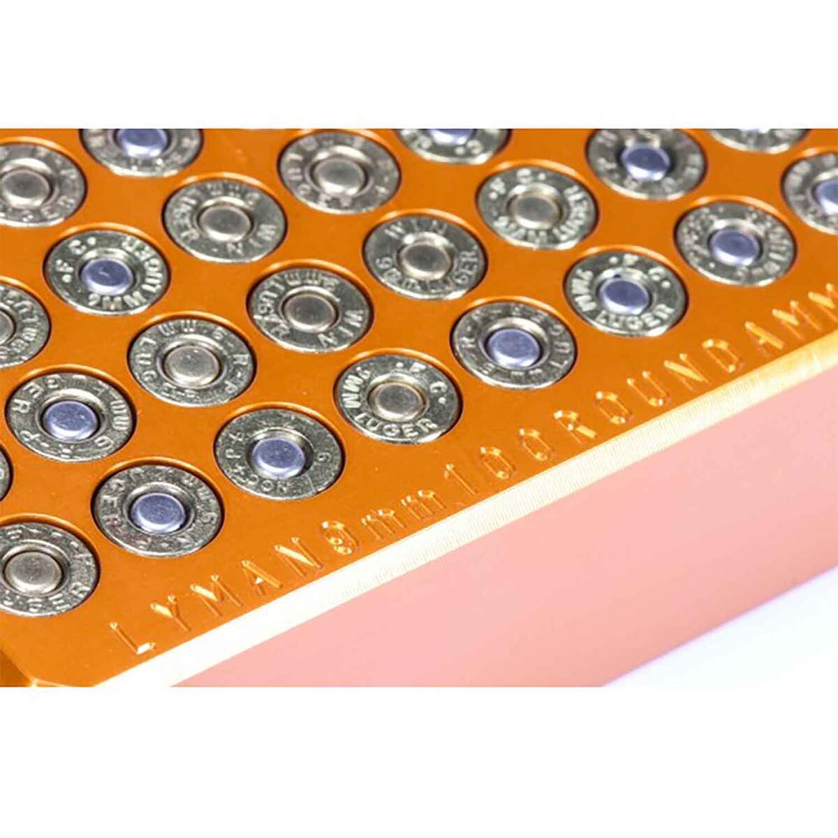 Lyman 9mm Ammo Checker Block 100 Round - Orange Lyman 9mm Ammo Checker Block 100 Round - Orange