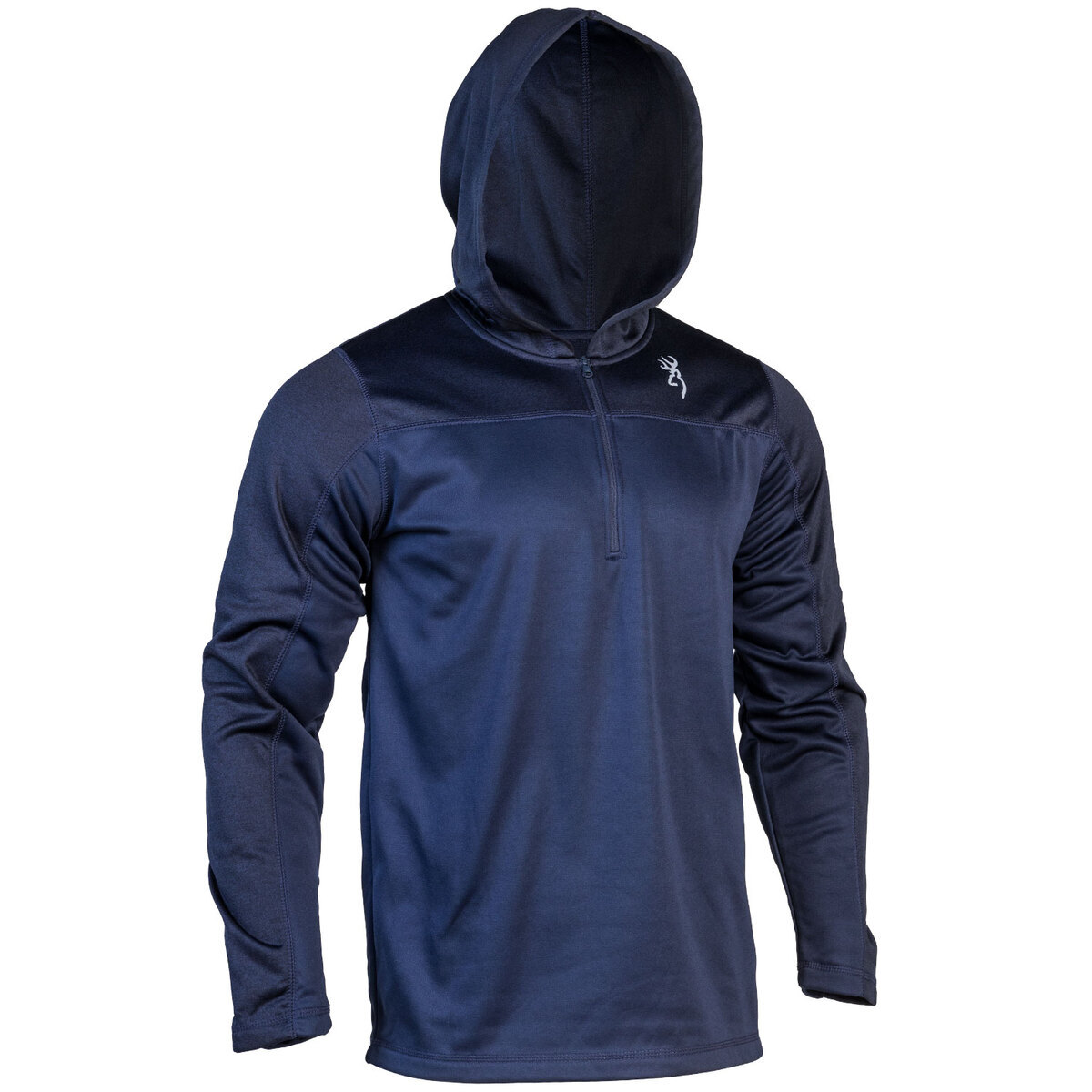 Browning Men's Hayes Hooded 1/4 Zip Casual Jacket - Navy - L - Navy L Browning Men's Hayes Hooded 1/4 Zip Casual Jacket - Navy - L - Navy L