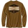 Carhartt Men's Relaxed Fit Sleeve Logo Long Sleeve Shirt - Brown - M - Brown M