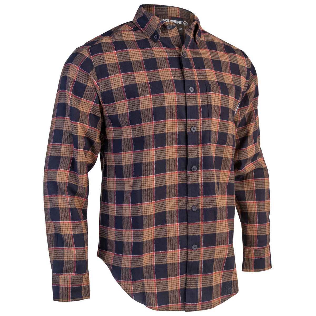 Wolverine Men's Pike Flannel Long Sleeve Work Shirt Wolverine Men's Pike Flannel Long Sleeve Work Shirt