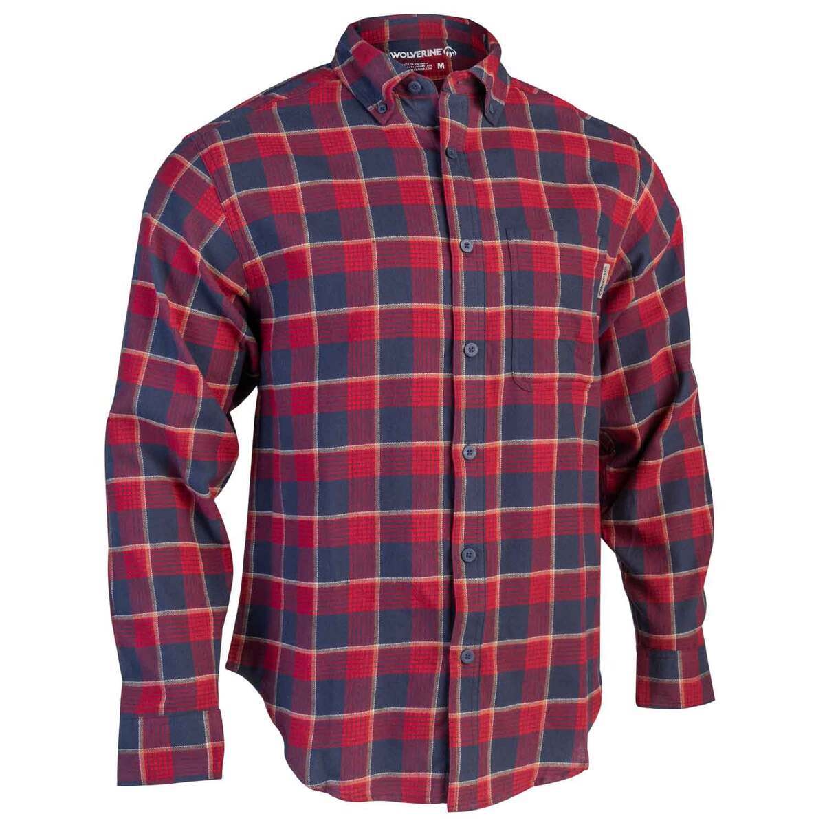 Wolverine Men's Pike Flannel Long Sleeve Work Shirt Wolverine Men's Pike Flannel Long Sleeve Work Shirt