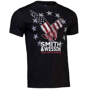 Smith & Wesson Men's Flag Filled Eagle Short Sleeve Shirt - Black - XXL