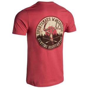 Sportsman's Warehouse Men's Headquarters Deer Short Sleeve Casual Shirt - Terracotta - XL