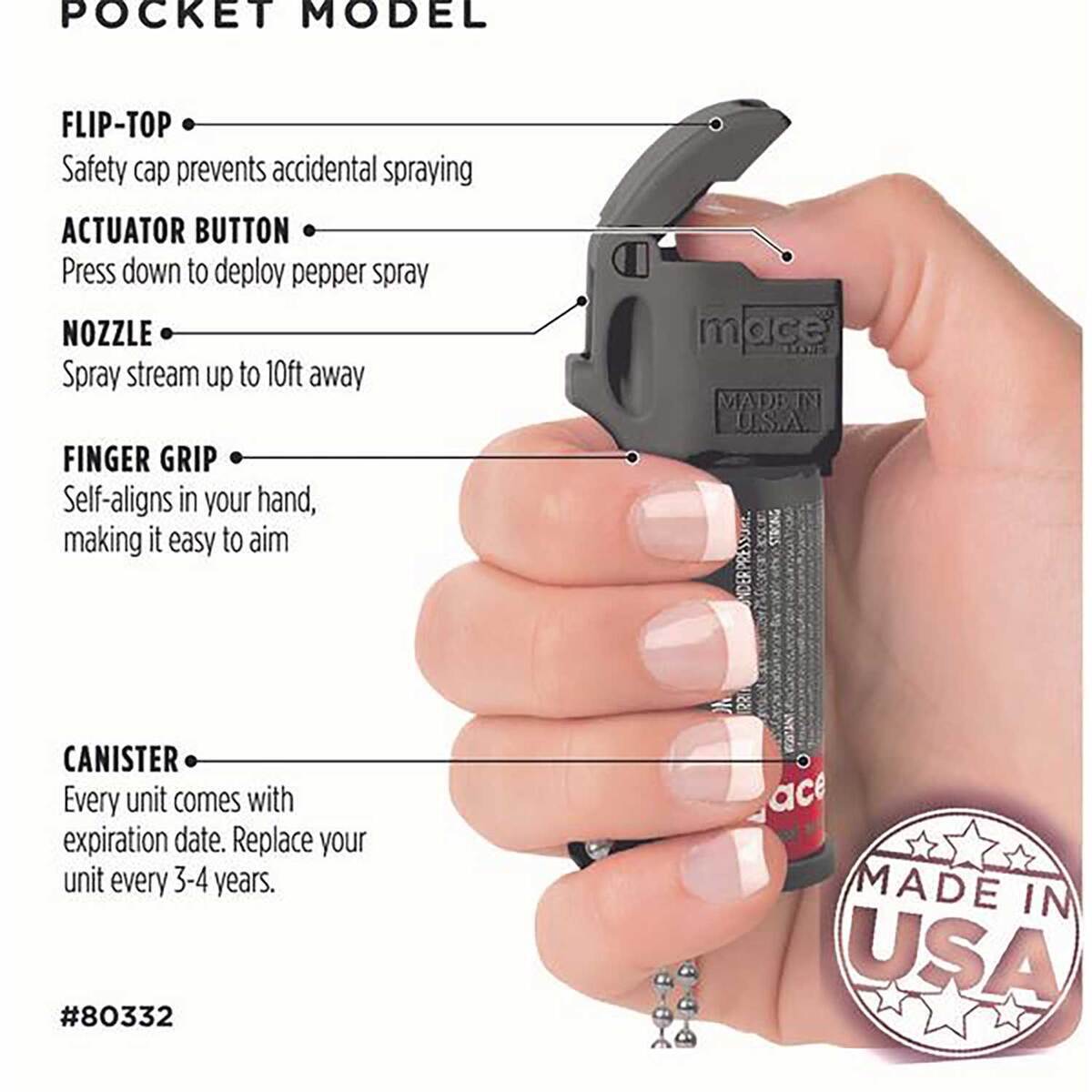 Mace Pocket Pepper Spray - Black Mace Pocket Pepper Spray - Black