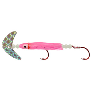 Macks Cha Cha Sockeye Squidder Trolling Harness - Silver Scale Blade/Pink Shrimp, 48in, 1/0