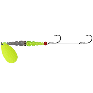 Macks Double Whammy Trolling Harness - Chartreuse Blade/Chrome/Fluoresce, 48in, Size 8