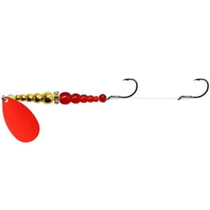 Macks Double Whammy Trolling Harness - Red Blades/Gold/Fluorescent Ruby, 48in, Size 8