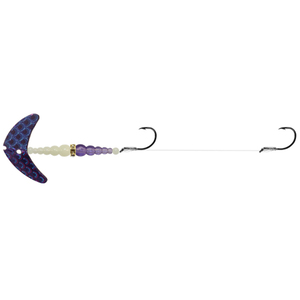 Macks Double Whammy Walleye Series Harness Rig - Purple Scale Blade/Glo White/Flo Purple, 72in, Sz4