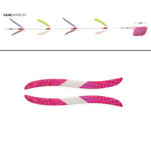Macks Flash Lite Series Lake Troll - Pink Blades, 4-Blade, 26in