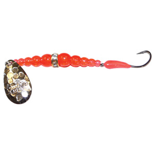 Macks Kokanee Killer Trolling Harness - Fluorescent Orange Beads/Hammered, 48in, Size 8