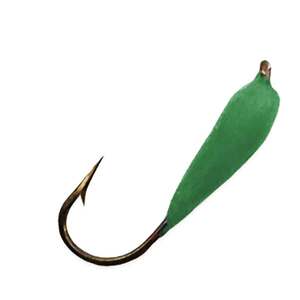Macks Lure Glo Bronze Snelled Hook - Green, Size 10