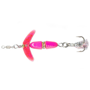 Macks Promise Keeper Rigged Inline Spinner - Pink Sparkle Blade/Pink Silver Scale, 1/8oz, 48in