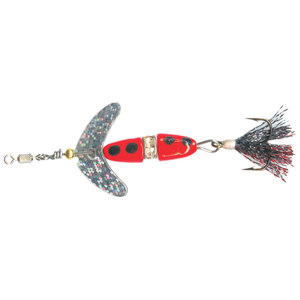 Macks Promise Keeper Rigged Inline Spinner - Silver Sparkle Blade/Red Black Dot, 1/8oz, 48in
