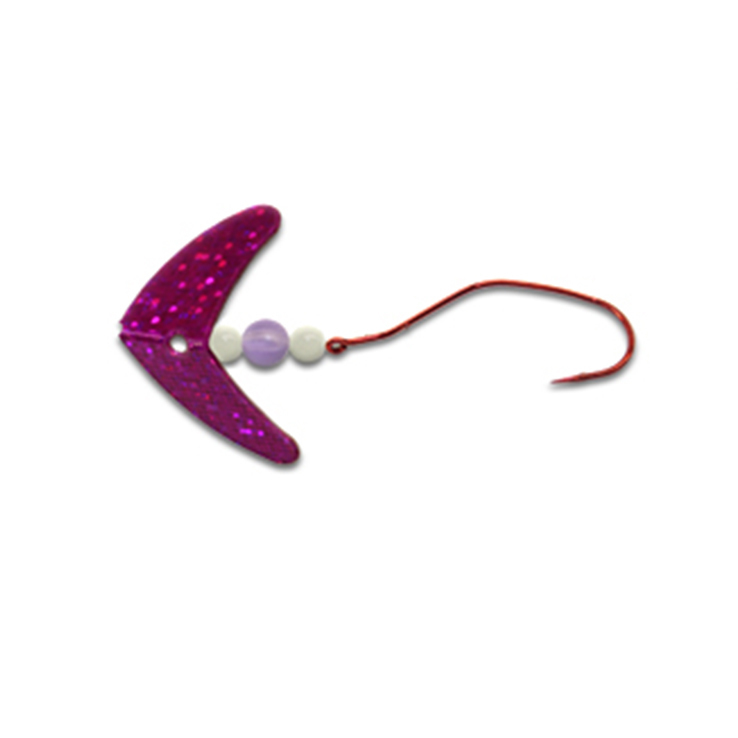 Macks Smileblade Super Slow Death 1 1 Rig Weight Macks Smile Blade Slow Death Rig - Dark Cerise Sparkle / Glo White