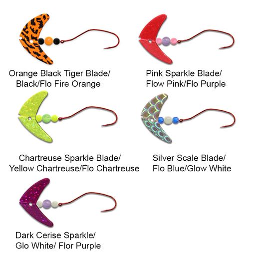 Macks Smile Blade Slow Death Rig - Silver Scale Blade / Flo Blue / Glo White