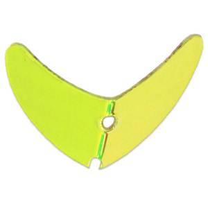 Macks Smile Blades Lure Component - UV Lemon Lime/Mirror Pattern, 1.5in, 5pk