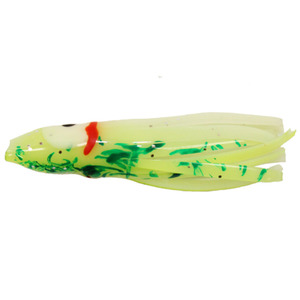 Macks Squid Skirt Hoochie/Squid - Chartreuse Green Spatter Glow, 1-1/2in