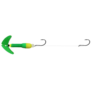Macks Wally Pop Crawler Series Harness - Green Sparkle Blade/Green/Yellow, Sz 4 Hook, 72in