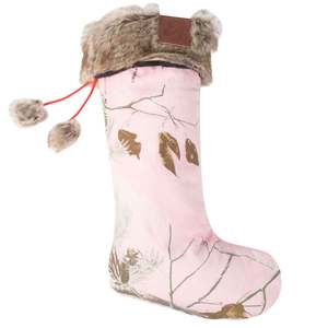 Christmas Stocking with Brown Faux Fur